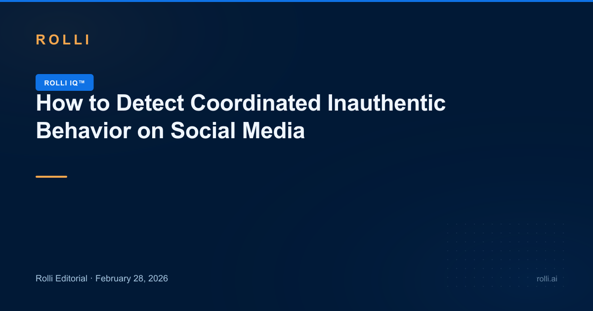 How to Detect Coordinated Inauthentic Behavior on Social Media — Rolli ...